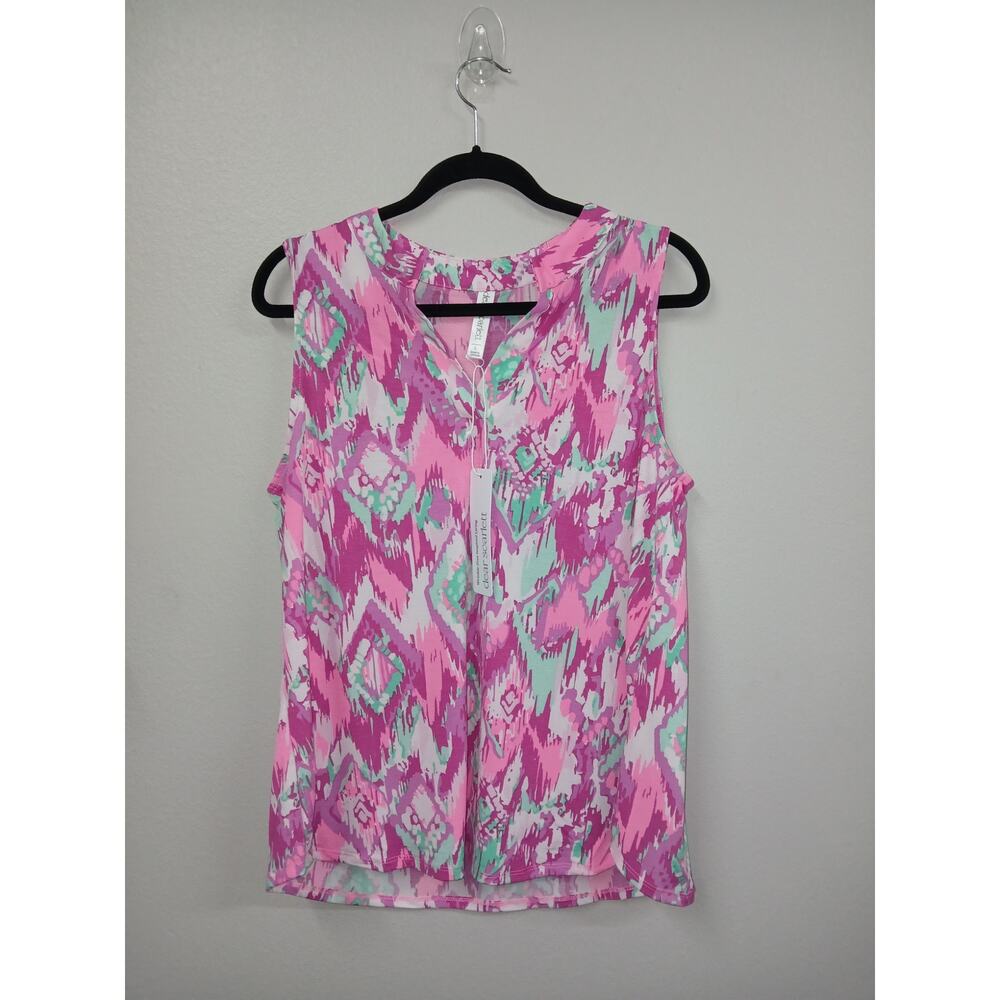 Dear Scarlett Lizzy Tank Top in Pink/Teal - Picture 2 of 7